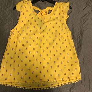 Yellow floral blouse